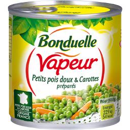 BONDUELLE VAPEUR : PETIT POIS DOUX & CAROTTES PREPAREES 270G